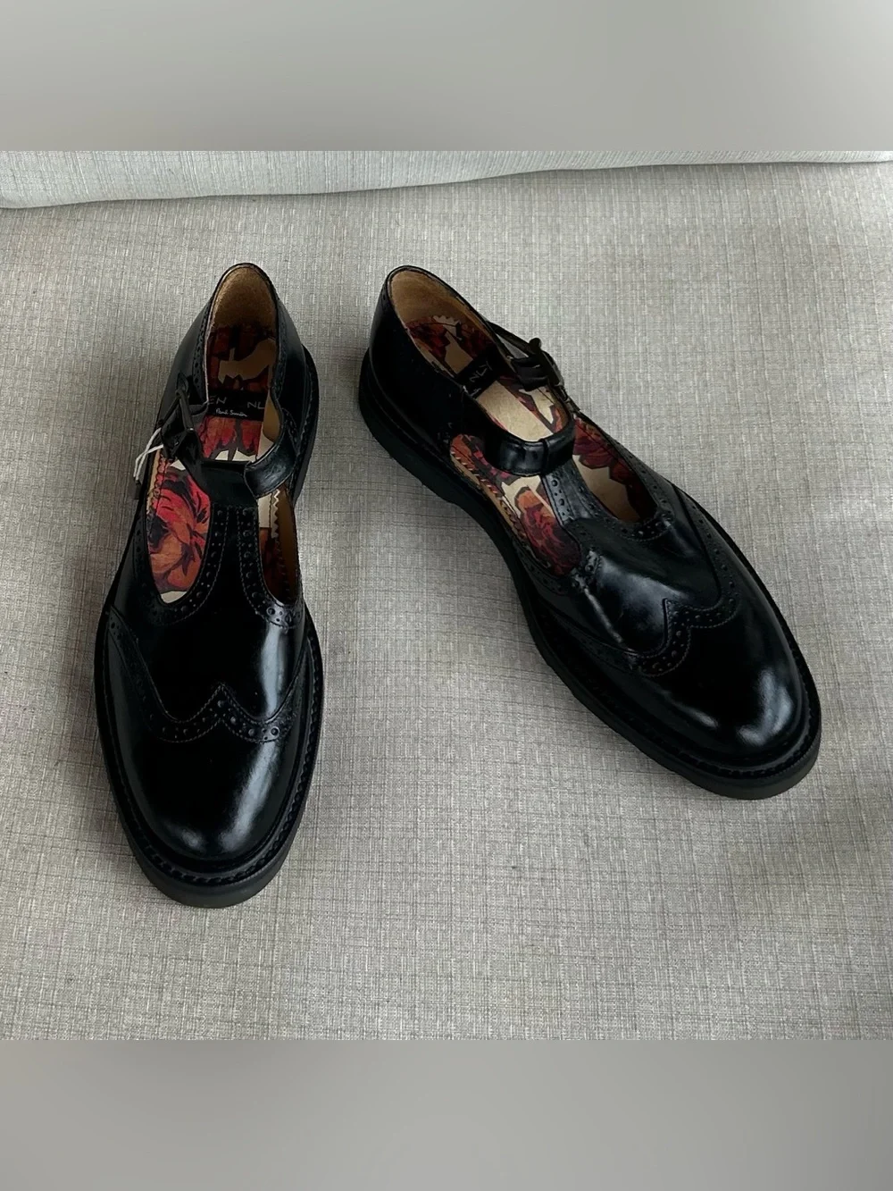 NWOB Paul Smith Black Leather Mary Jane Brogues US 9 (40 EU) - Picture 1 of 6